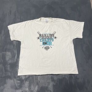 Vintage FLorida MARLINS Champs shirt mens XL White 2003 y2k MLB